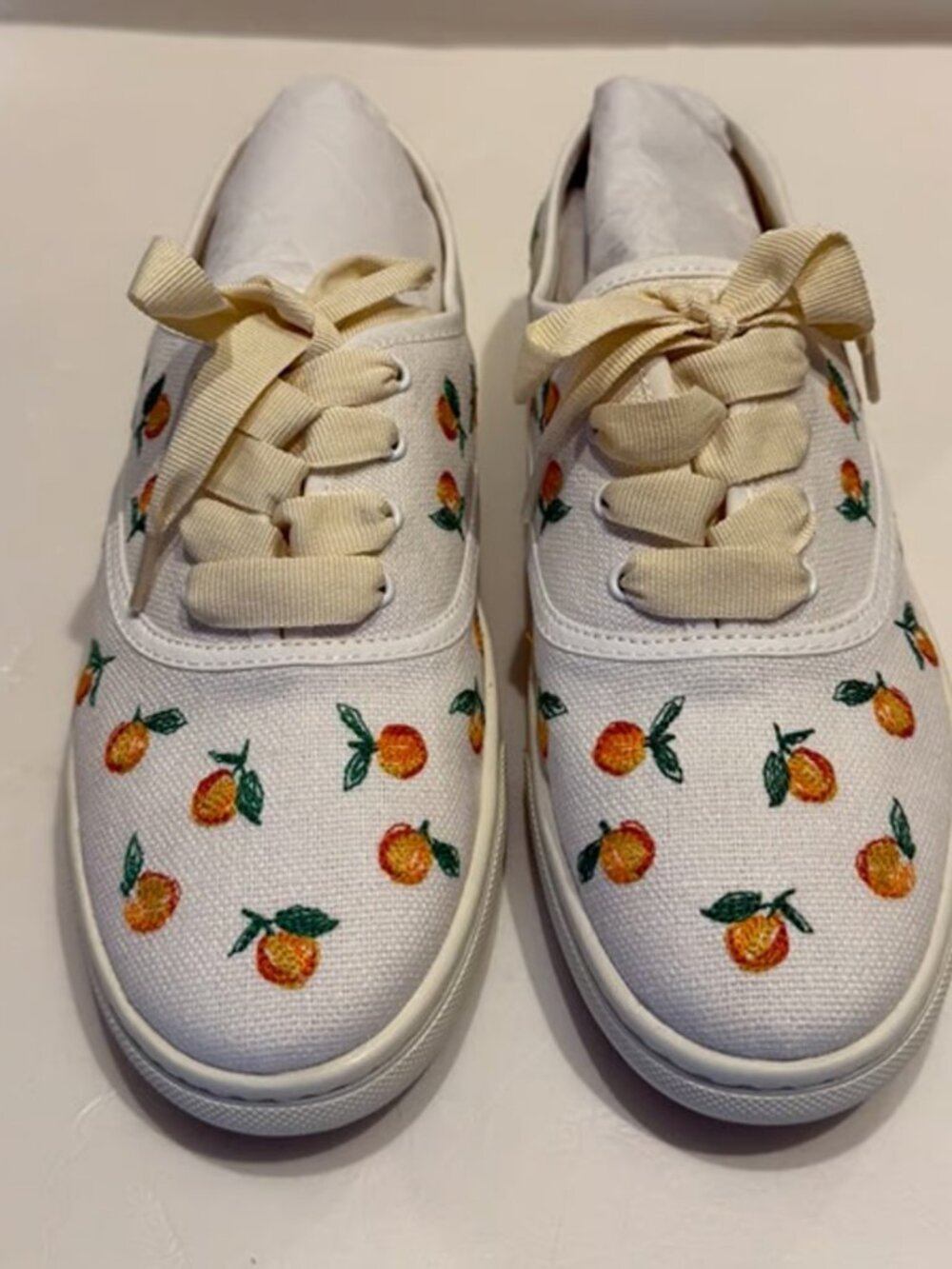 NEW Soludos Lace-Up Sneakers Women's Size 7.5 White Floral Ibiza - In Box! NWT